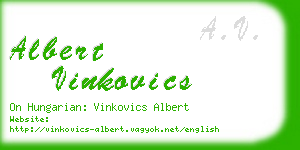 albert vinkovics business card